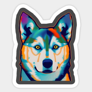 Pop Art Husky Dog Sticker